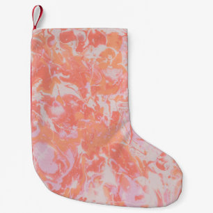 BLUE AND BLACK ABSTRACT PAINTING SMALL CHRISTMAS STOCKING