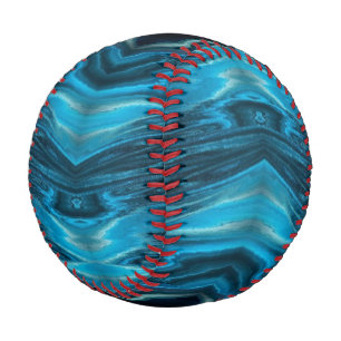 Blue and black abstract print baseball