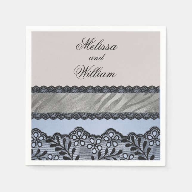 Blue and Black Beauty Napkin (Front)