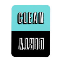 Blue and Black Block Retro Typography Dishwasher