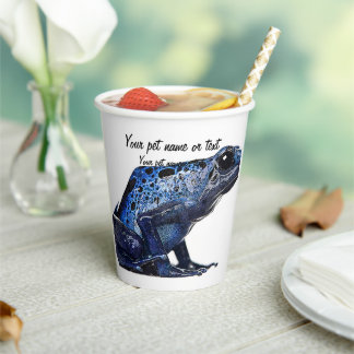 Blue and Black, Blue Poison Dart Frog Paper Cups
