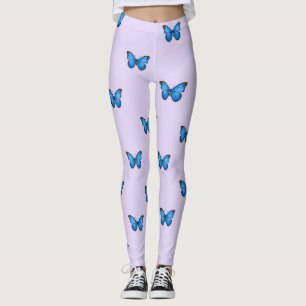 Blue and Black Butterflies  Leggings