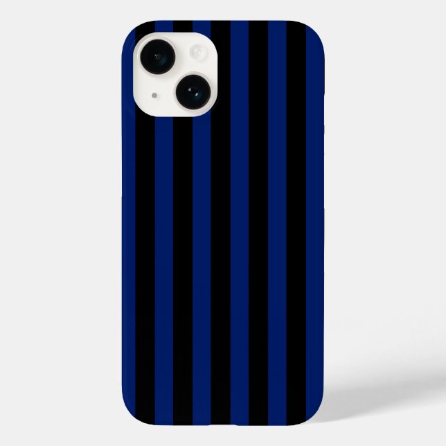 Blue and black candy stripes Case-Mate iPhone case (Back)
