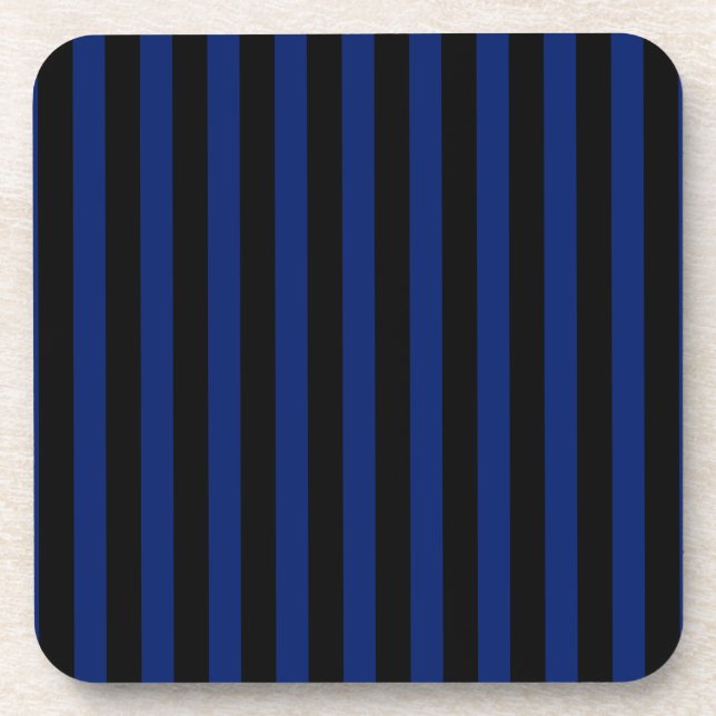 Blue and black candy stripes coaster (Front)