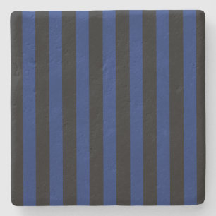 Blue and black candy stripes stone coaster