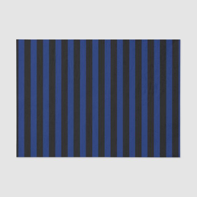 Blue and black candy stripes tissue paper (Front)