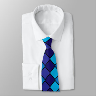 Blue and Black Checked Necktie