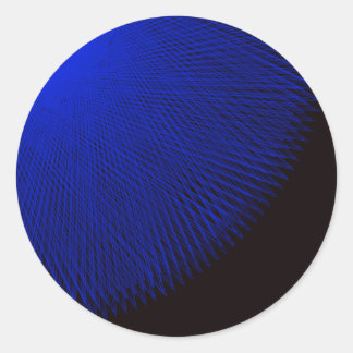 blue and black classic round sticker