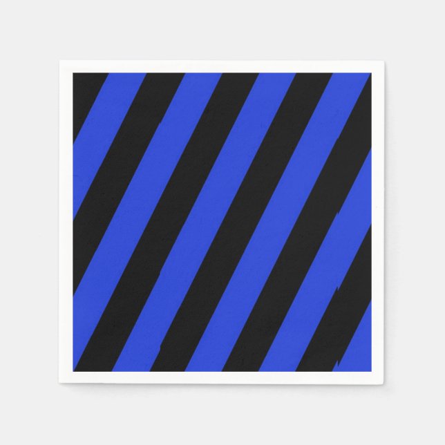 blue and black diagonal stripes napkin (Front)
