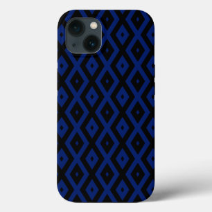 Blue and black diamond pattern Case-Mate iPhone ca 13 Case