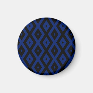 Blue and black diamond pattern magnet