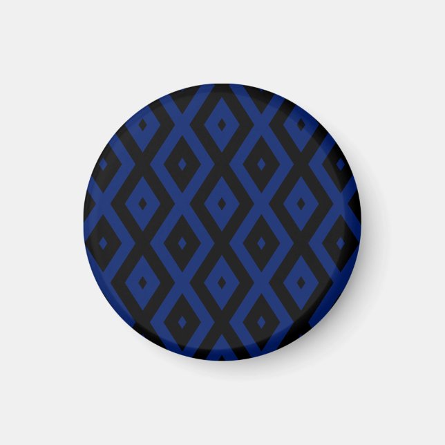 Blue and black diamond pattern magnet (Front)