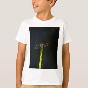 Blue and black  Dragonfly on green and red grass T-Shirt