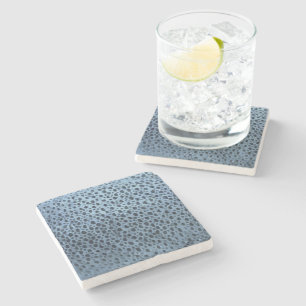 Blue and Black Fish Print  Stone Coaster