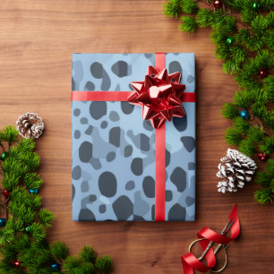 Blue and Black Fish Print  Wrapping Paper