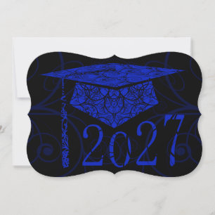 Blue and Black Floral Cap 2027 Card