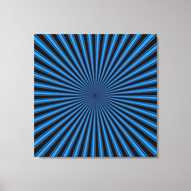 Blue and Black Funky Abstract Art  Wrapped Canvas (Front)