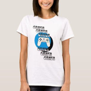 Blue and Black Gamer Video Controller T-Shirt