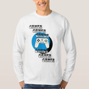 Blue and Black Gamer   Video Controller T-Shirt