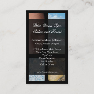 Blue and Black Luxury Spa Resort Theme Business Card