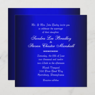 Blue and Black Modern Wedding Invitation