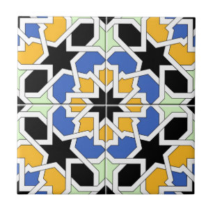 Blue and black Moroccan tile mosaic 02 in