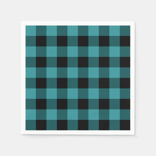 Blue and Black Plaid Napkin (Front)