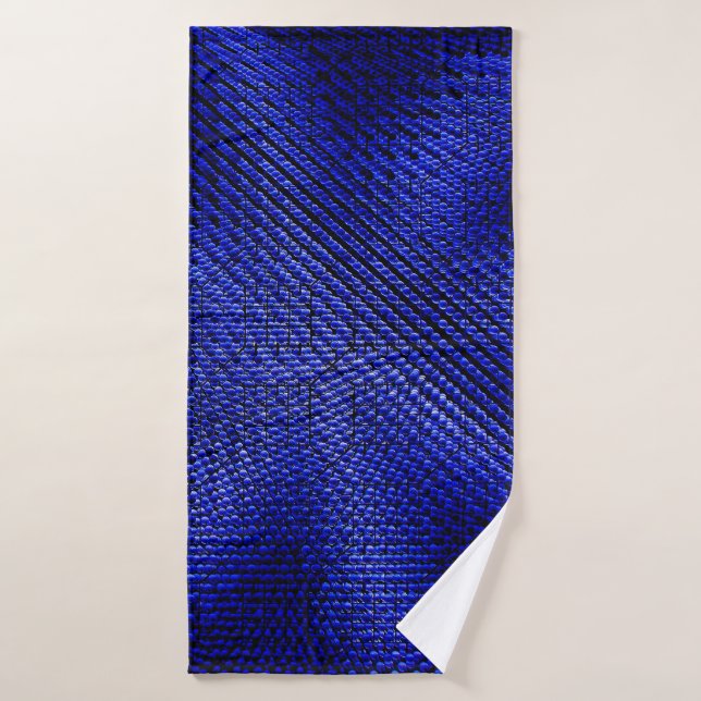 Blue and black plaid textile bath towel (Bath Towel)