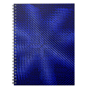 Blue and black plaid textile notebook