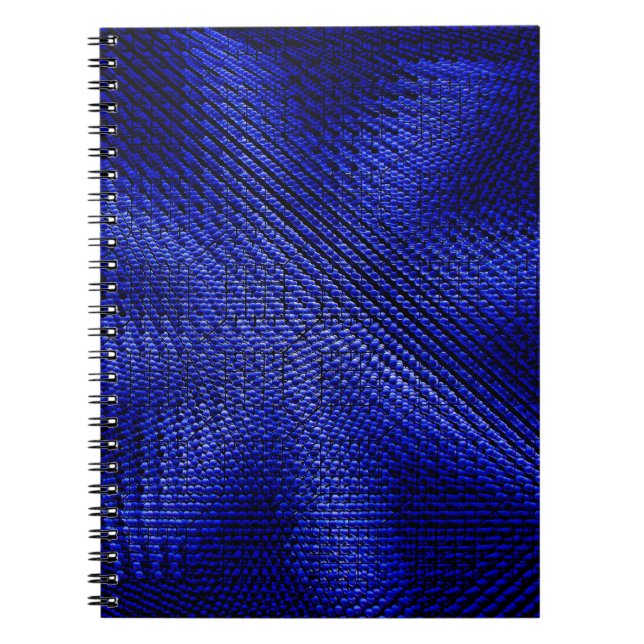 Blue and black plaid textile notebook (Front)