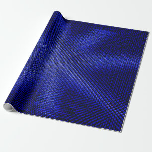Blue and black plaid textile wrapping paper