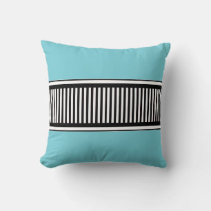 Blue and Black Polka Dot Lines Abstract Cushion