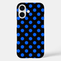 Blue and black polka dots