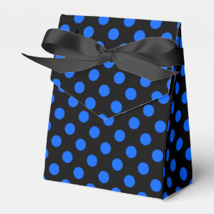 Blue and black polka dots favour box