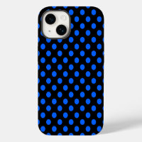 Blue and black polka dots