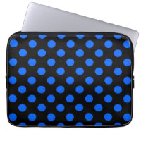 Blue and black polka dots