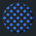 Blue and black polka dots magnet<br><div class="desc">Blue and black polka dots</div>