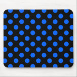 Blue and black polka dots mouse pad<br><div class="desc">Blue and black polka dots</div>