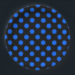 Blue and black polka dots paper plate<br><div class="desc">Blue and black polka dots</div>