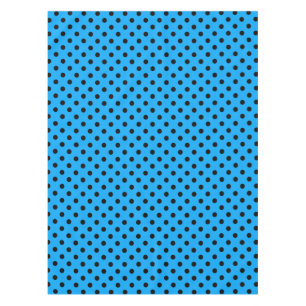Blue and Black Polka Dots Tablecloth