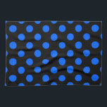 Blue and black polka dots tea towel<br><div class="desc">Blue and black polka dots</div>