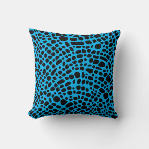Blue And Black Psychedelic Oragnic Skin Pattern Cushion