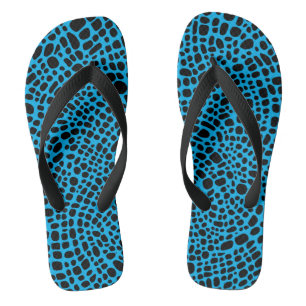 Blue And Black Psychedelic Oragnic Skin Pattern Jandals