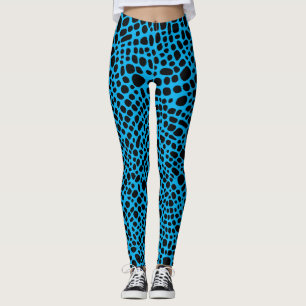 Blue And Black Psychedelic Skin Pattern Leggings