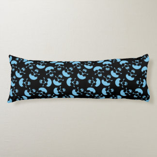 Blue and Black Repeating Motif | Skull Pattern Body Cushion