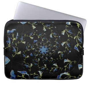 Blue and black Sage fractal art Laptop Sleeve