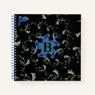 Blue and black Sage fractal art Notebook