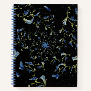 Blue and black Sage fractal art Notebook