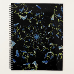 Blue and black Sage fractal art Planner