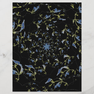 Blue and black Sage fractal art Scrapbook paper